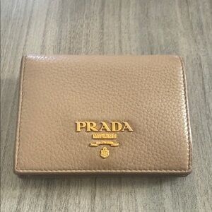 Prada Tan Leather Card Holder